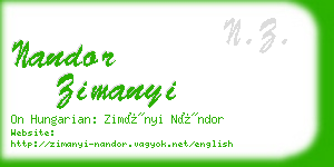 nandor zimanyi business card